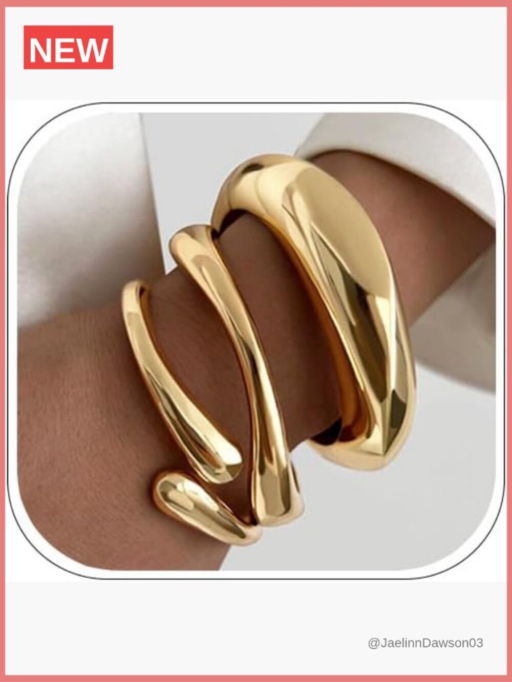 Chunky Gold Plated Bangle Set 3 Pack Stackable Bracelets